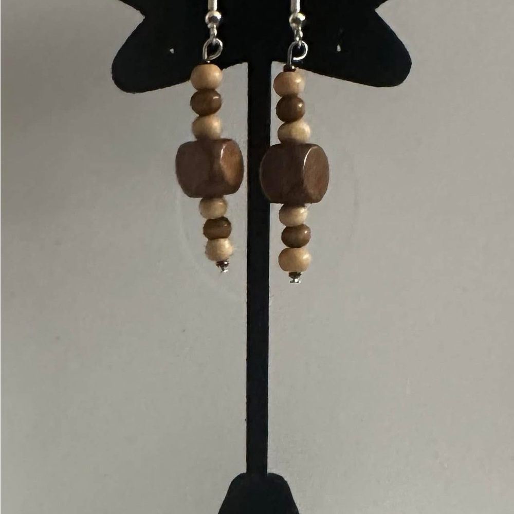 Wooden Beaded Earrings